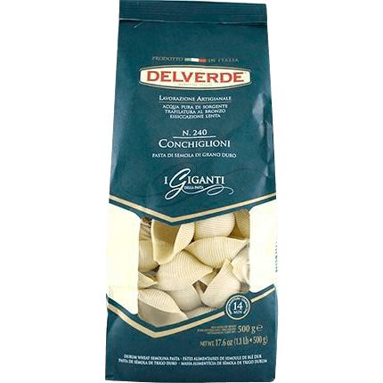 Massa Italiana Delverde Conchiglioni n° 240 Pacote 500 g