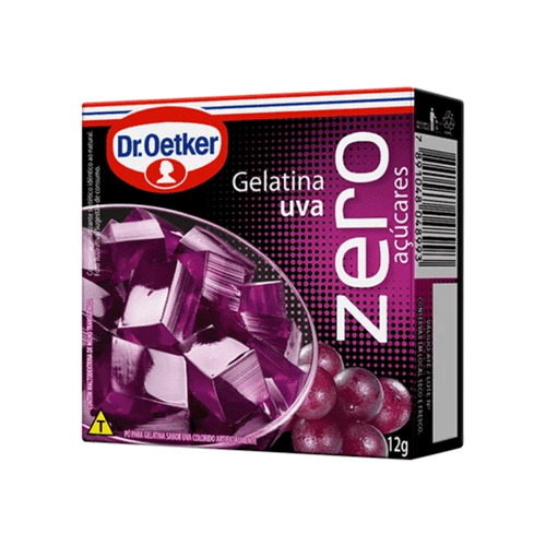 Gelatina Em Pó De Uva Zero Açúcar Dr. Oetker Caixa 12g