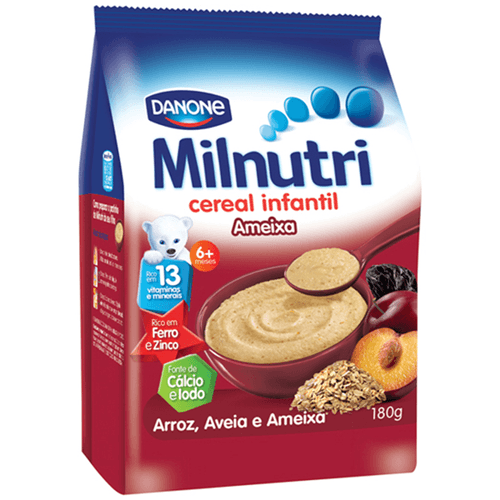 Cereal Infantil Milnutri Arroz, Aveia e Ameixa 180 g