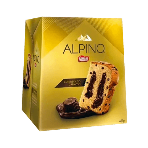 Panettone Com Gotas E Recheio Chocolate Alpino Nestlé Caixa 400g