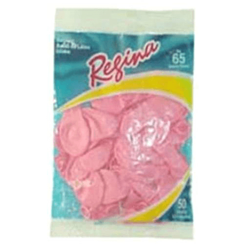 Balão Globo Rosa Baby Látex Regina 65 Pacote 50 Unidades