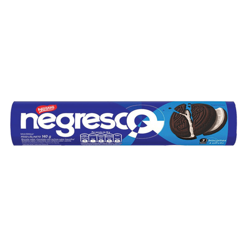 Biscoito Chocolate Recheio Baunilha Negresco Pacote 140g