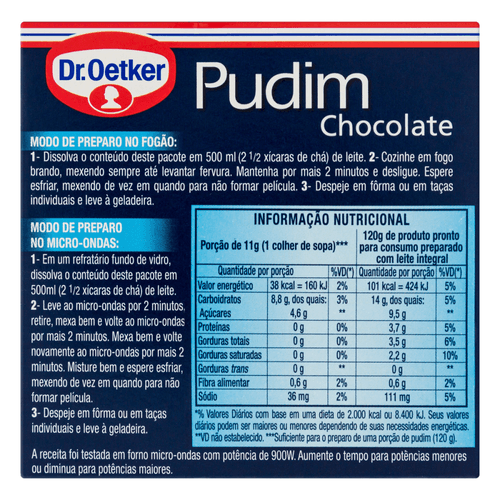 Pó para Pudim Dr Oetker Chocolate 50g