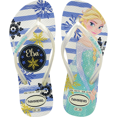 Sandália Havaianas Kids Slim Frozen Branco Royal Nº 35 / 36