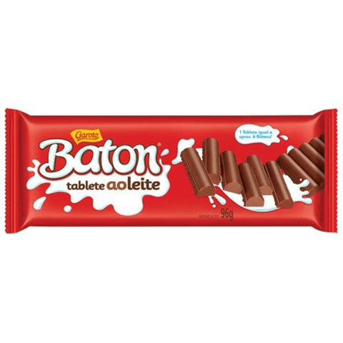 Chocolate GAROTO BATON ao Leite Tablete 96g