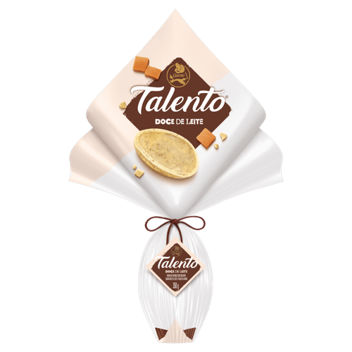 Ovo de Páscoa Branco Talento com Crocante Doce de Leite e Flocos de Arroz Garoto 350g