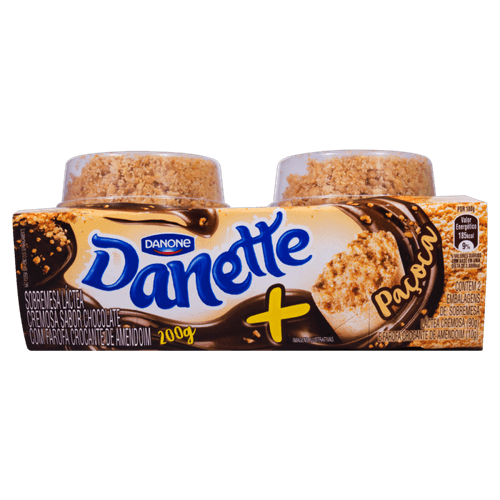 Sobremesa Láctea Chocolate Com Paçoca Danette Caixa 200g 2 Unidades