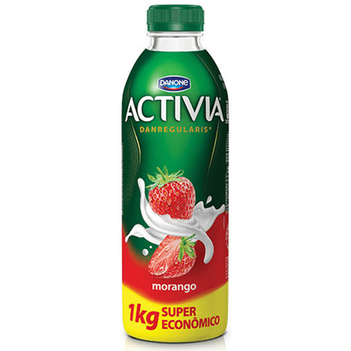 Leite Fermentado Parcialmente Desnatado Morango Activia Garrafa 1kg Embalagem Econômica