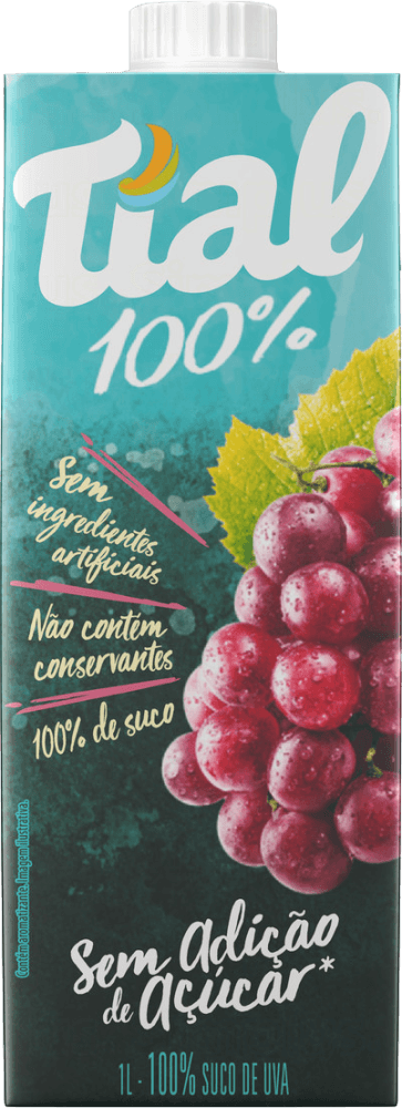 Suco de Uva sem Adição de Açúcar Tial 100% Caixa 1l