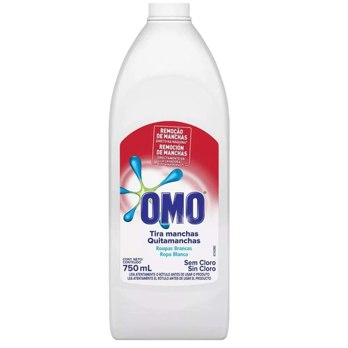 Tira Manchas Omo Extra Poder Roupas Brancas Líquido 750ml