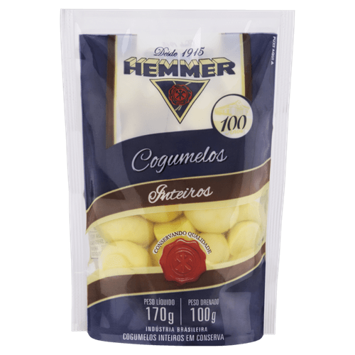 Cogumelo em Conserva Hemmer Inteiro Sachê 100 g