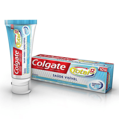 Creme Dental Anticárie com Flúor Colgate Total 12 Saúde Visível Caixa 70g
