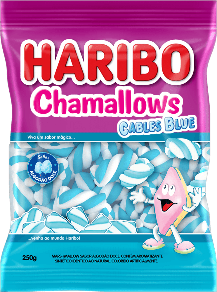 Marshmallow Algodão Doce Cables Blue Haribo Chamallows Pacote 220g ...