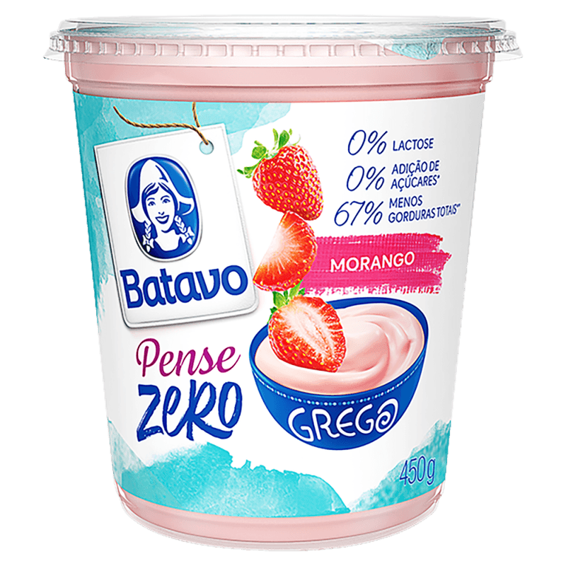 Iogurte-Parcialmente-Desnatado-Grego-Morango-Zero-Lactose-Batavo-Pense-Zero-Pote-500g