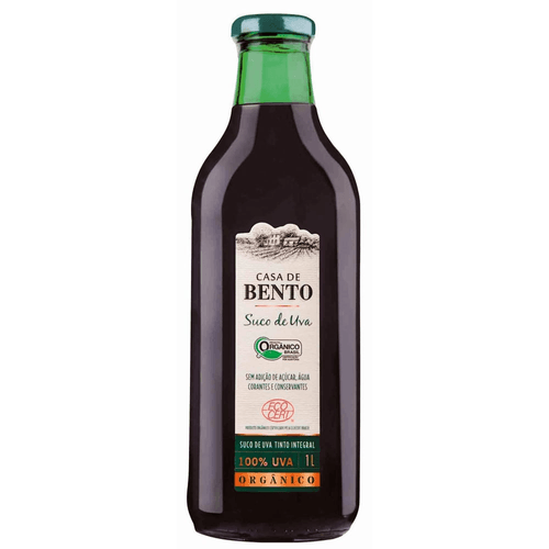 Suco Pronto Orgânico Casa de Bento 100% Uva Integral Garrafa 1L