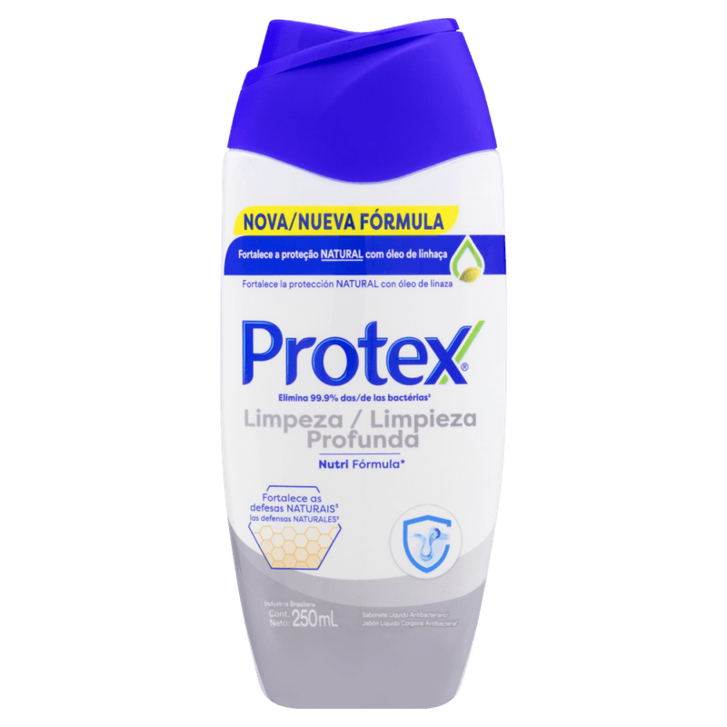 Sabonete-Liquido-Antibacteriano-com-Oleo-de-Linhaca-Protex-Limpeza-Profunda-Frasco-250ml