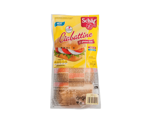 Pão Ciabatta sem Glúten Zero Lactose Schär Bandeja 200g