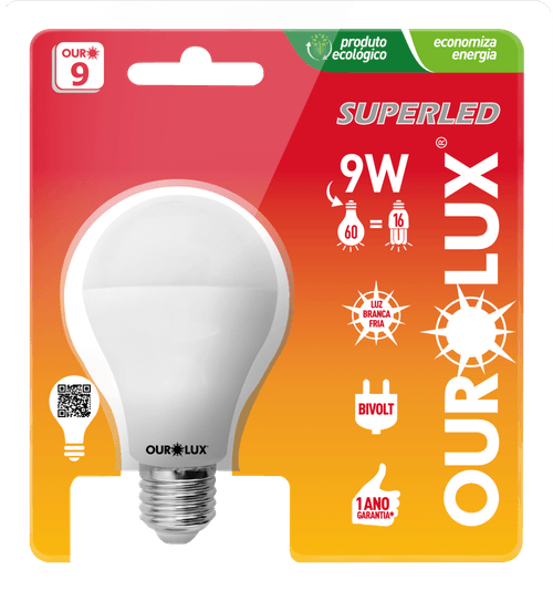 Lâmpada Led Ourolux Bivolt 9W Unidade