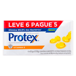 Sabonete-em-Barra-Antibacteriano-com-Oleo-de-Linhaca-Protex-Nutri-Protect-Vitamina-E-Envoltorio-510g-Leve-6-Pague-Menos-85g-Cada