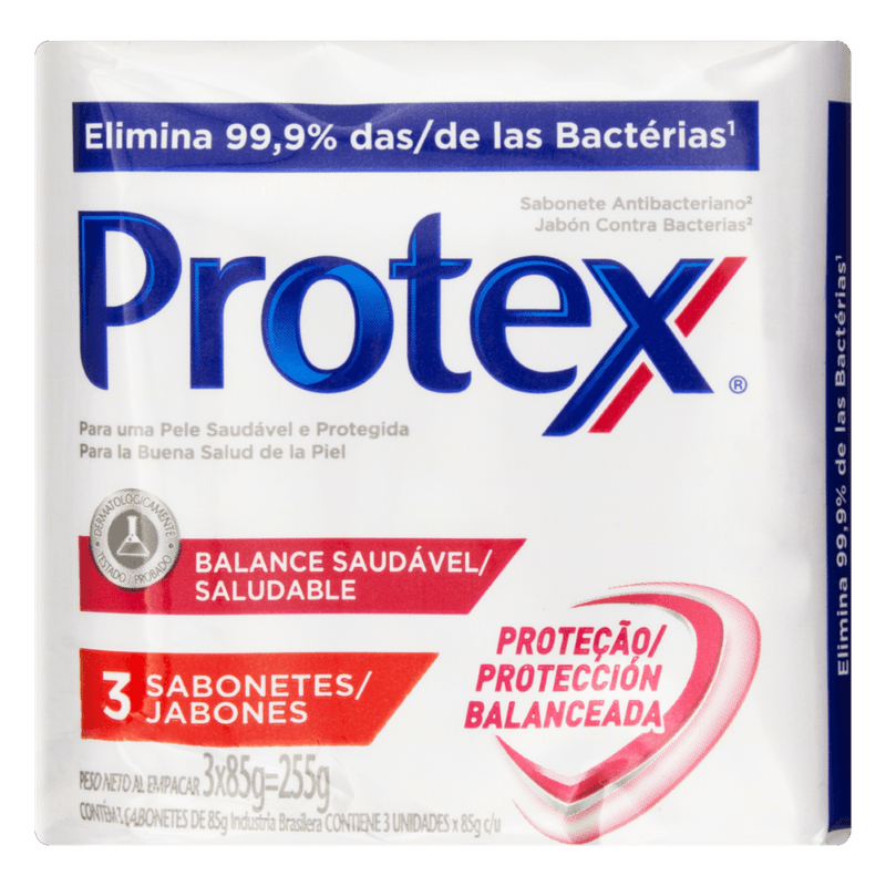 Sabonete-em-Barra-Antibacteriano-Protex-Balance-Saudavel-Envoltorio-255g-3-Unidades-de-85g-Cada