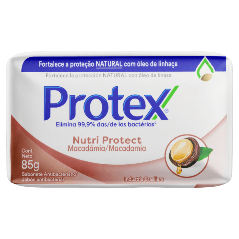 Sabonete-em-Barra-Antibacteriano-Macadamia-com-Oleo-de-Linhaca-Protex-Nutri-Protect-Envoltorio-85g