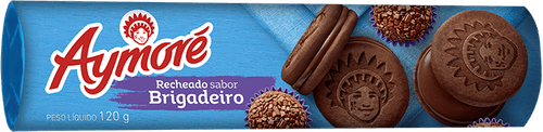 Biscoito Chocolate Recheio Brigadeiro Aymoré Pacote 120g