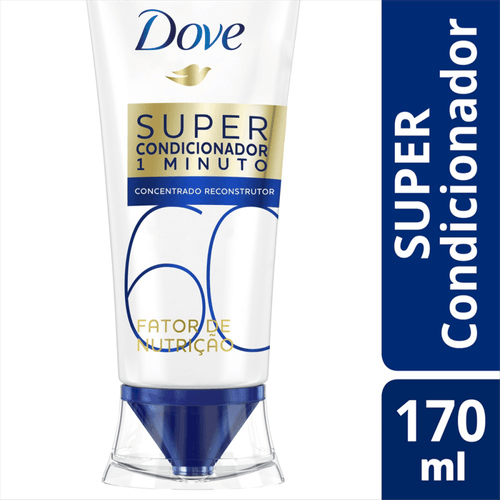 Super Condicionador Concentrado Fator de Nutrição 60 Dove 1 Minuto Reconstrutor Bisnaga 170ml