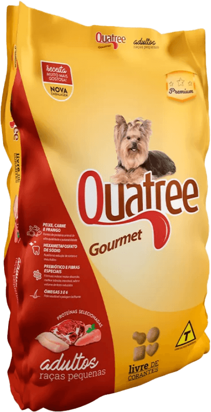 Ração Quatree Gourmet Sabor Peixe, Carne E Frango Para Cães Adultos Raças Pequenas 3kg