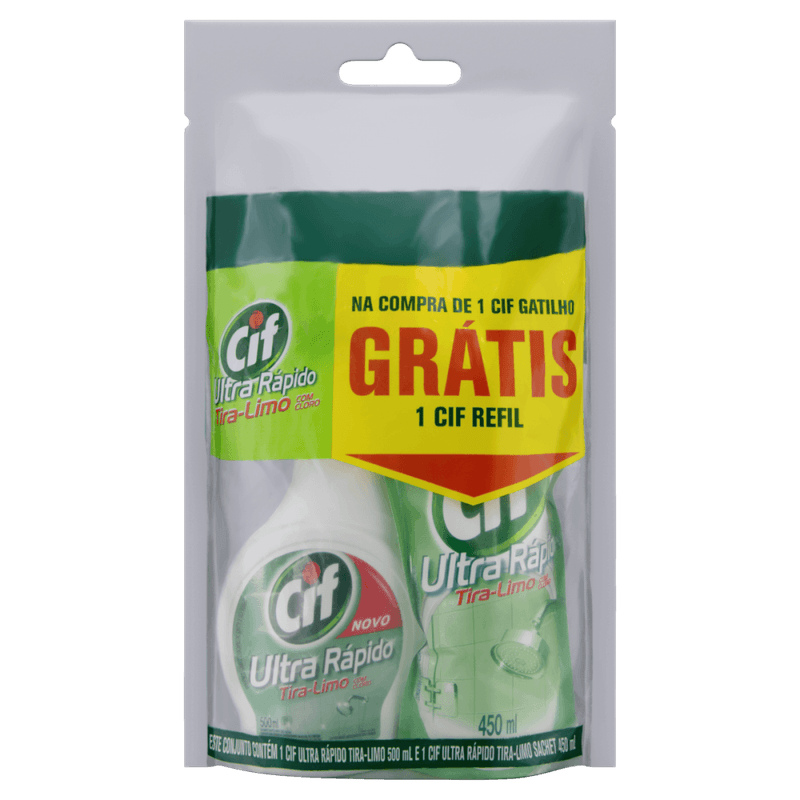 Kit-Desinfetante-para-Uso-Geral-Tira-Limo-com-Cloro-Cif-Ultra-Rapido-500ml-Borrifador---Gratis-Refil-450ml