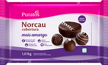 Cobertura Norcau Premium Fracionada Chocolate Meio Amargo 1,01kg