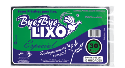 Saco Lixo Bye Bye Lixo Especial 30 Litros 10 Unidades