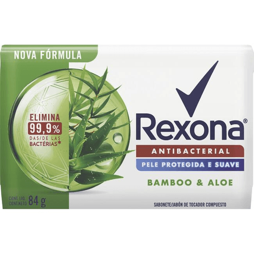 Sabonete em Barra Antibacterial Bamboo & Aloe Rexona Envoltório 84g