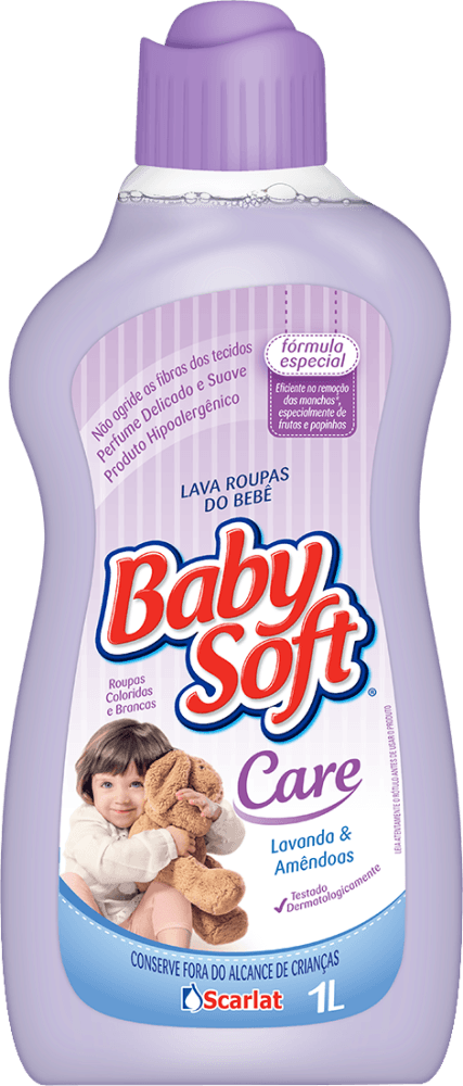 Lava Roupas Líquido Baby Soft Care Lavanda e Amêndoa 1 L