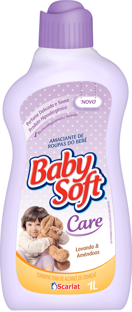 Amaciante para Roupa Baby Soft Care Lavanda e Amêndoas 1 L