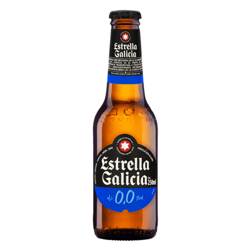 Cerveja Espanhola Estrella Galicia 0,0 Zero Álcool 250 Ml