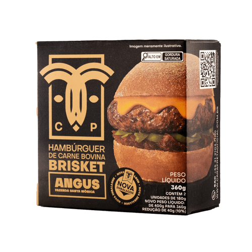 Hamburguer Bovino Angus Carapreta Brisket 360g