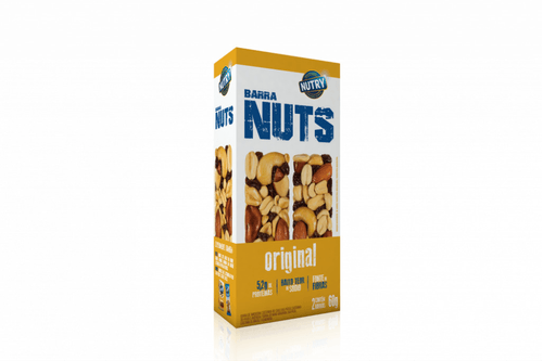 Barra de Nuts Morango Nutry Caixa 60g 2 Unidades