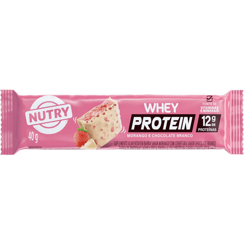 Barra Whey Morango e Chocolate Branco
