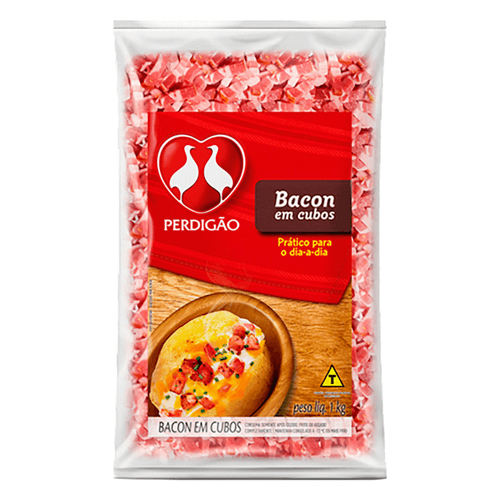 BACON PERDIGAO CUBO 1KG