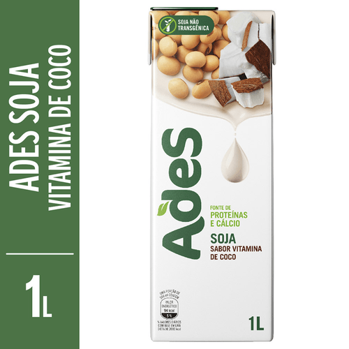 Bebida de Soja Ades Frapê de Coco Tetra Pak 1 L