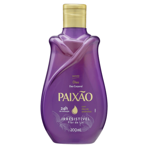 Óleo Deo Corporal Irresistível Flor-de-Lis com Óleo de Amêndoas 24h Paixão Frasco 200ml