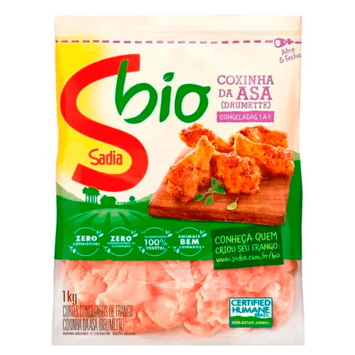 Coxinha da Asa de Frango Drumette Congelada Sadia Bio 1kg