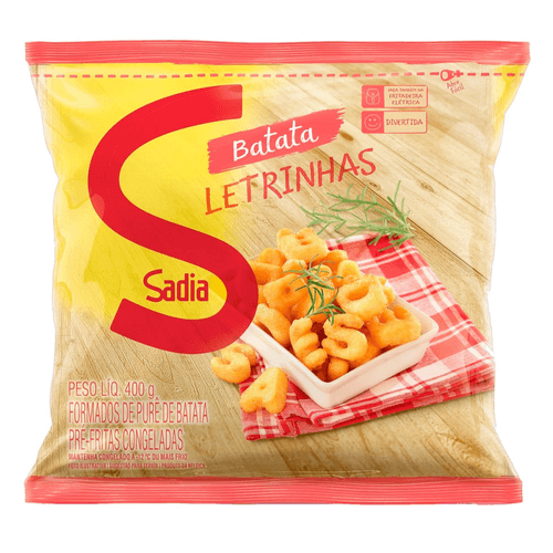 Batata Pré-Frita Letrinhas Congelada Sadia Pacote 400g