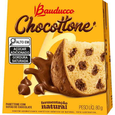 Panettone com Gotas de Chocolate Bauducco Chocottone Caixa 80g