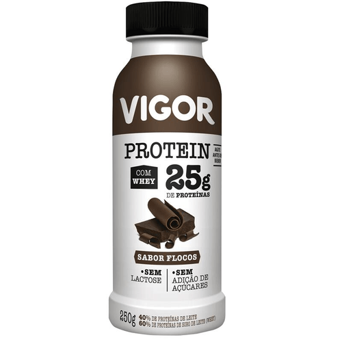 Iogurte Desnatado Flocos Zero Lactose Vigor Viv Protein Frasco 250g