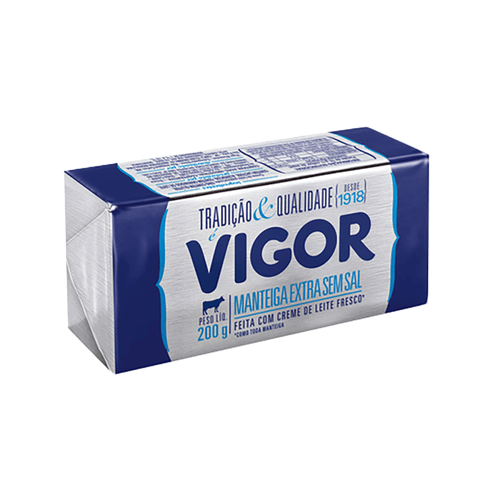 Manteiga Extra sem Sal Vigor 200g
