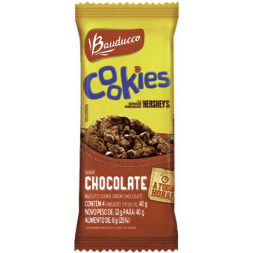 Biscoito Cookies Chocolate Com Gotas De Chocolate Hersheys Bauducco Pacote 40g