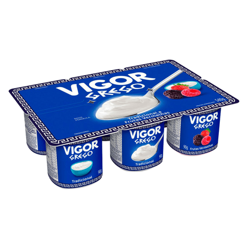 Iogurte Grego Vigor Ultracremoso Frutas Vermelhas Bandeja 540g
