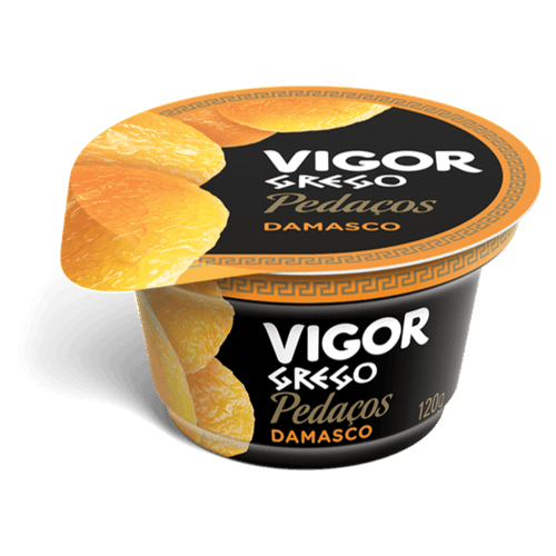 Iogurte Grego Damasco Vigor Pedaços Pote 120g