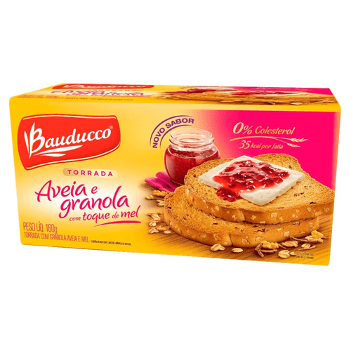 Torrada Bauducco Aveia Granola e Mel Pacote 160g
